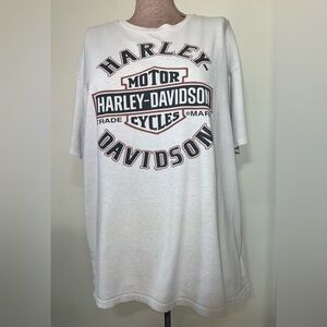 Harley-Davidson White Tee with Black and Orange Logo